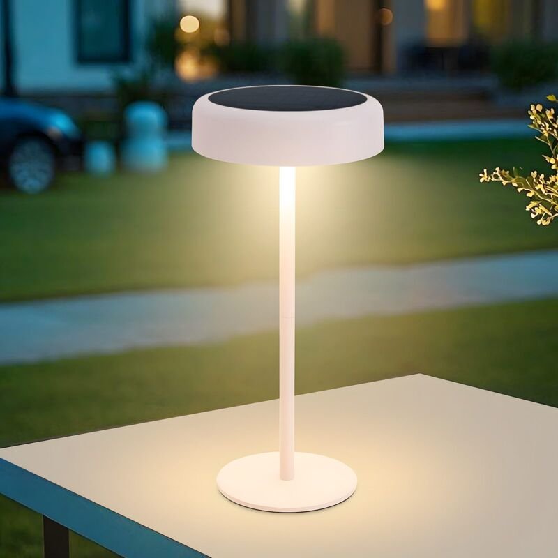 Tischlampe Solar Akku Nachttischlampe - Led Kabellos Tischleuchte 3600mhA Aufladbar Touch Dimmbar Weiß Lampe mit usb Bat...