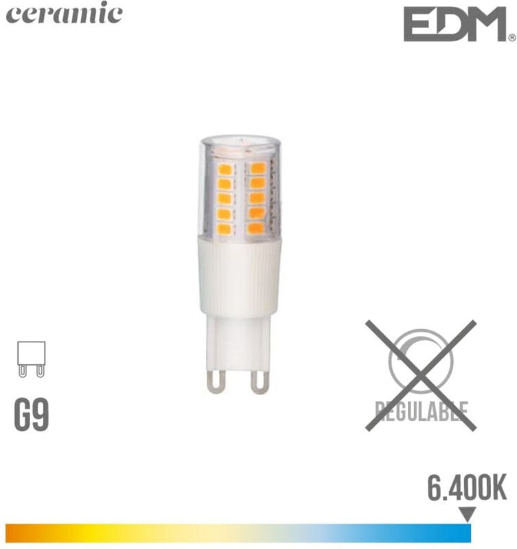 EDM - led Glühbirne G9 5,5 w 700 lm 6400 k Kaltlicht-Keramiksockel Ø18 x 54 mm