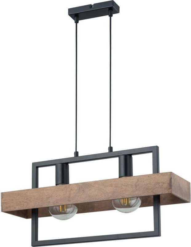 Sigma Robin 32216 Pendelleuchte schwarz und Holz 55 cm