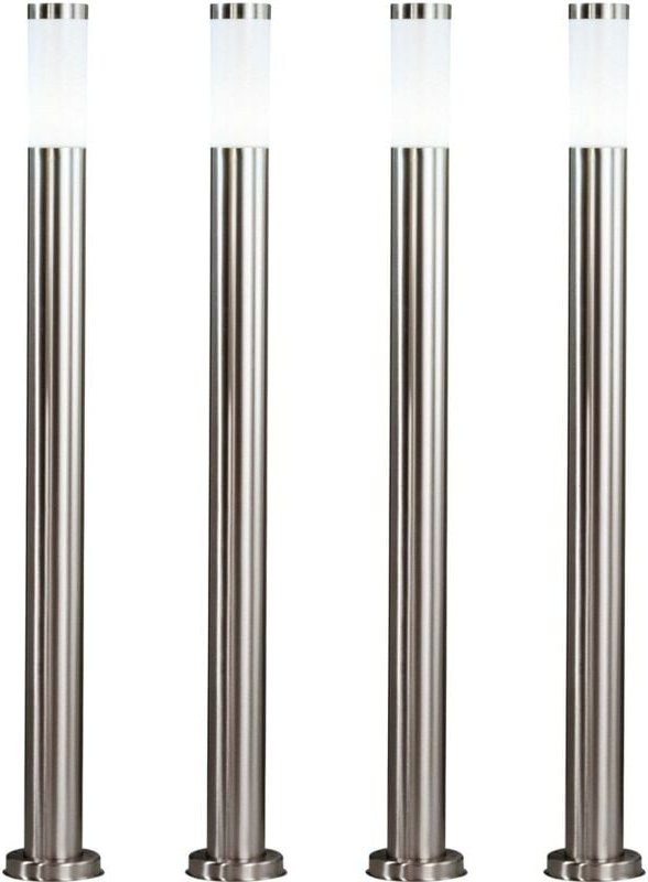 Etc-shop - 4er Set Außen Bereich Steh Stand Lampen Grundstück Leuchten Edelstahl Strahler