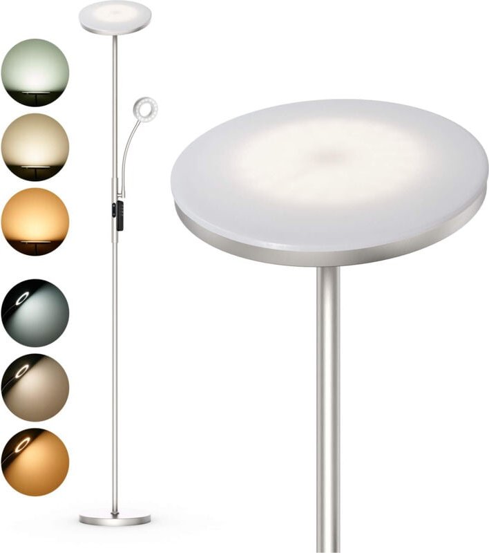 Stehlampe 35W Stehleuchte LED Dimmbar Nickel, 4200LM Standleuchten Leselampe mit Fernbedienung & Touch-Steuerung, 3000-6...