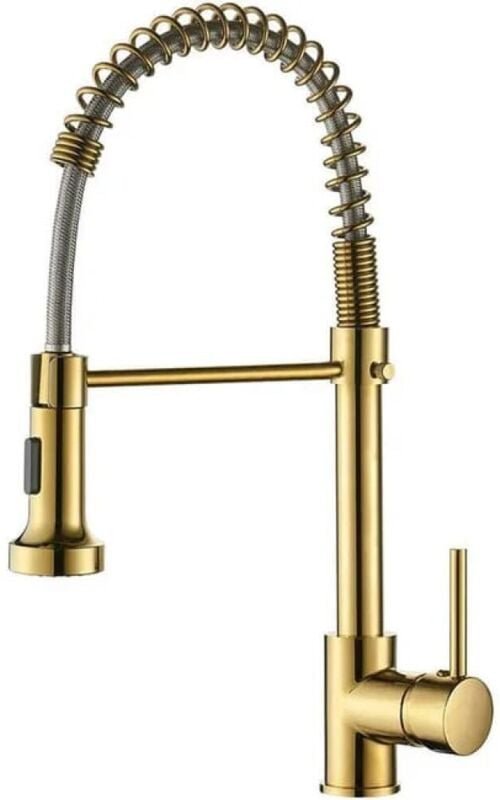 Küchenarmatur, Einhebel-Küchenmischer mit Federmechanismus, 360° schwenkbar, 2 Strahlarten