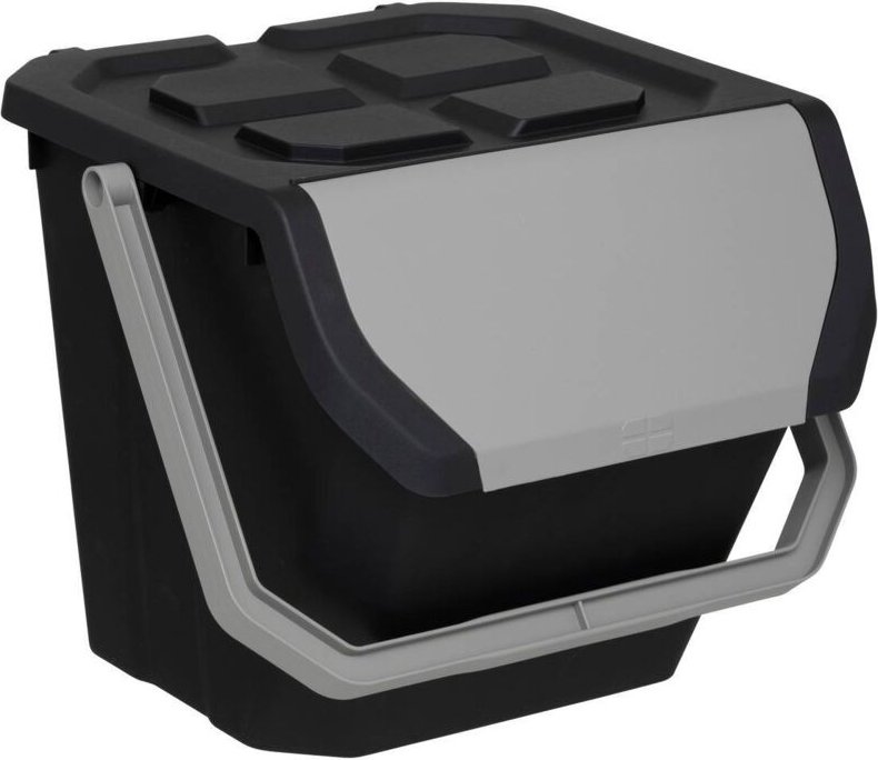 5five Simply Smart - Mülltrennungsbehälter 24l aus schwarzem kunststoff - 5five
