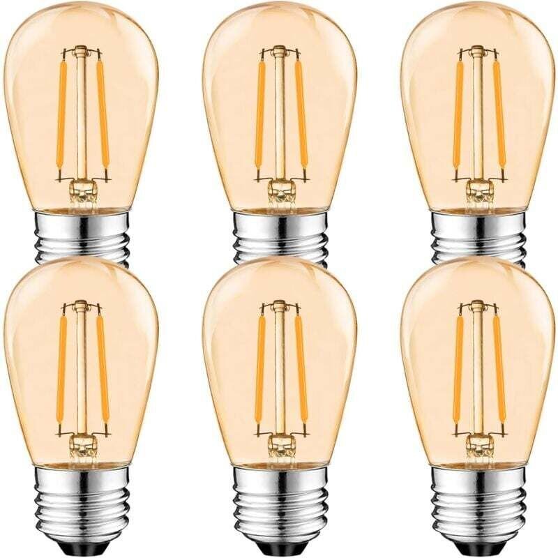 S14 E27 Edison LED Glühbirne,2W Vintage Filament Fadenlampe,Amber , Warmweiß 2700K, 360 ° Abstrahlwinkel, Nicht Dimmbar ...