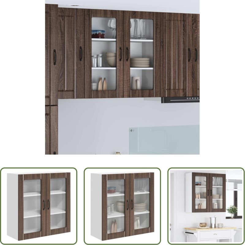 Küchenwandschrank - Küchenschrank Braun Eichen-Optik 80 x 31 x 80 cm Holzwerkstoff
