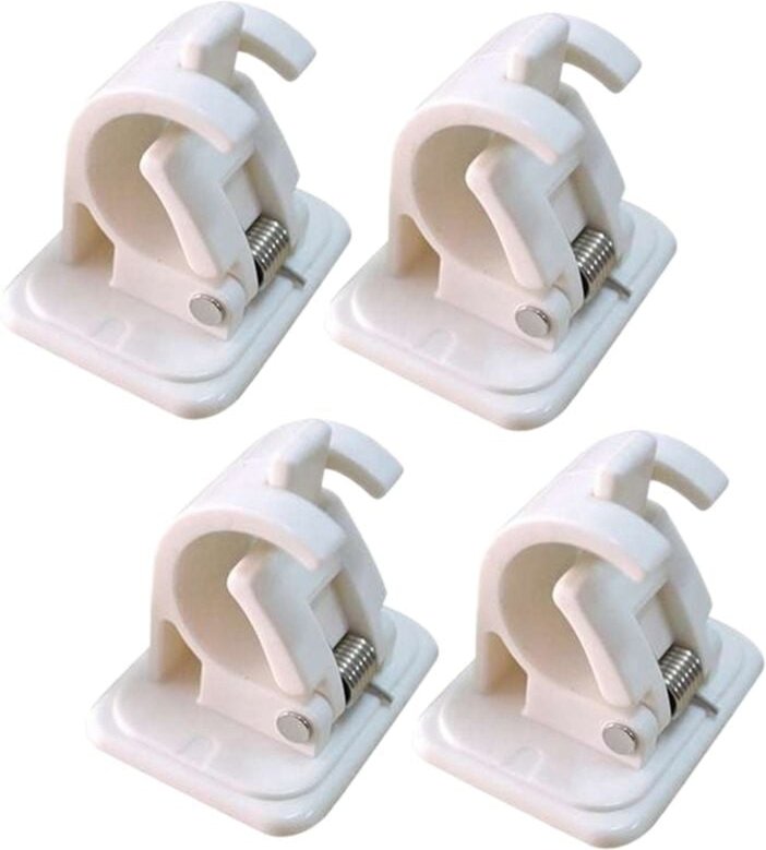 Tlily - 2 Set 4 StüCke Selbstklebende Haken Wand Halterung Gardinen Stange Dusch Vorhang Feste Clip AufhäNger