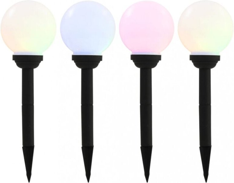 Solar-Außenleuchten 4 Stk. led Kugelförmig 15 cm rgb Vidaxl