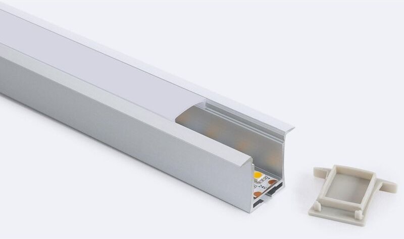 Thumbnail - Efectoled - Aluminiumprofil Einbau für led Streifen bis 19 mm mit durchgehender Abdeckung 2 m