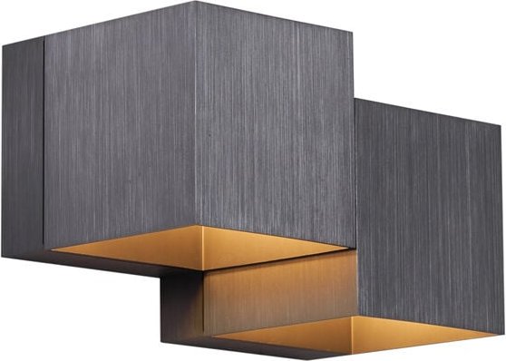 Moderne Wandleuchte Gunmetal 2-flammig - Transfer Double