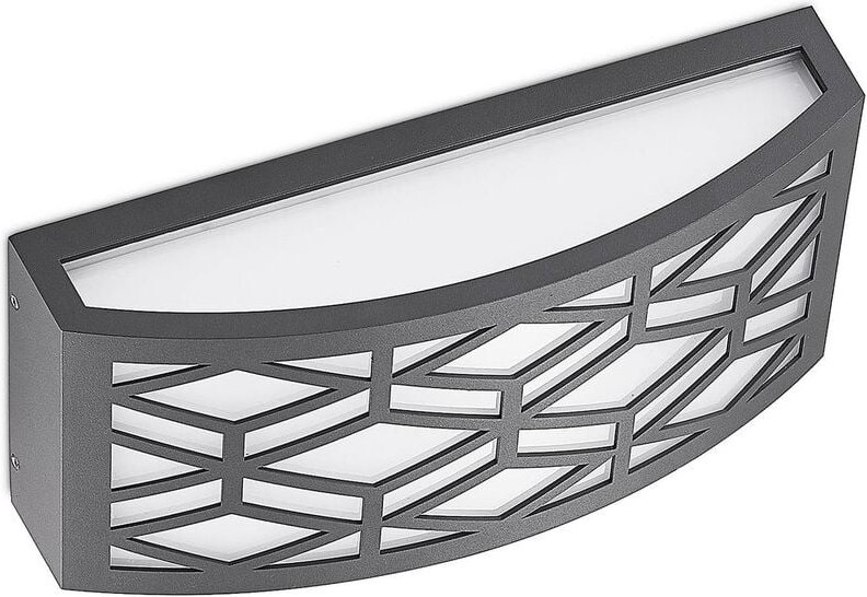 Lindby - Jakari LED-Außenwandleuchte, eckig, Muster - dunkelgrau (ral 7016), weiß