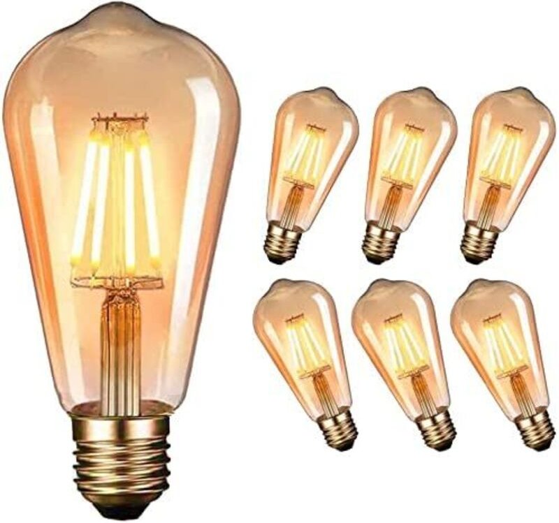 Vtizikl LED Edison Vintage Ampoule, E27 4W LED Vintage Ampoule Antique Lampe décorative 2700K Rétro Lampe Edison Blanc C...