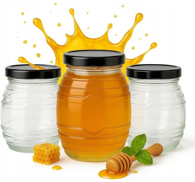 5x UL-Glasbehälter 100 ml für Honig, Marmelade, Gewürze, Geschenk, Dekoration
