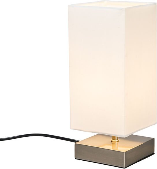 Moderne Tischlampe weiß mit Stahl - Milo