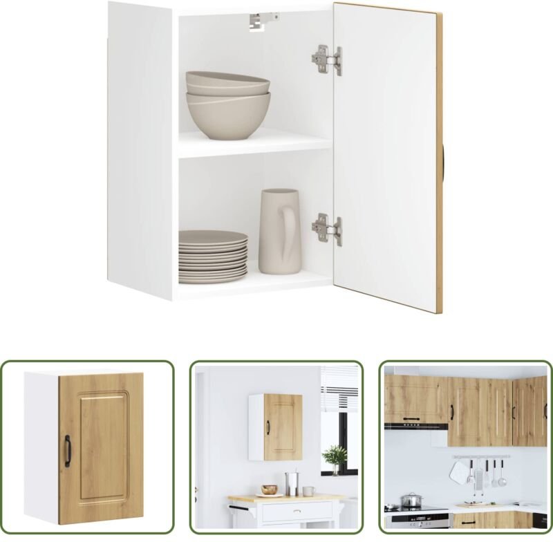 vidaXL Holzwerkstoff - Küchen-Hängeschrank Kalmar Artisan-Eiche Holzwerkstoff