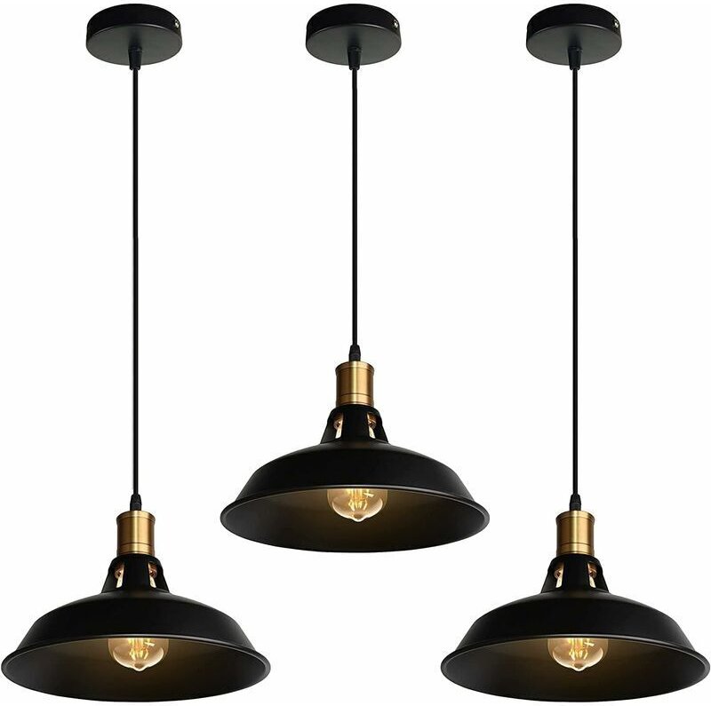 Suspension Lustre Industrielle Vintage Luminaire Plafonnier E27 Salon Abat-jour Plafond en Métal Rétro Style Nordique De...