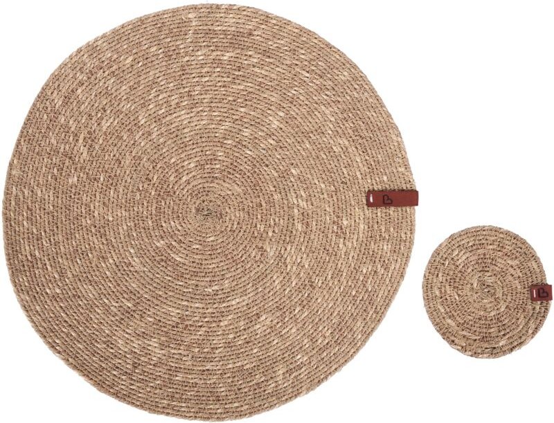 Tischset mit Untersetzern 12-teilig KUNZEA Naturfarben Seegras