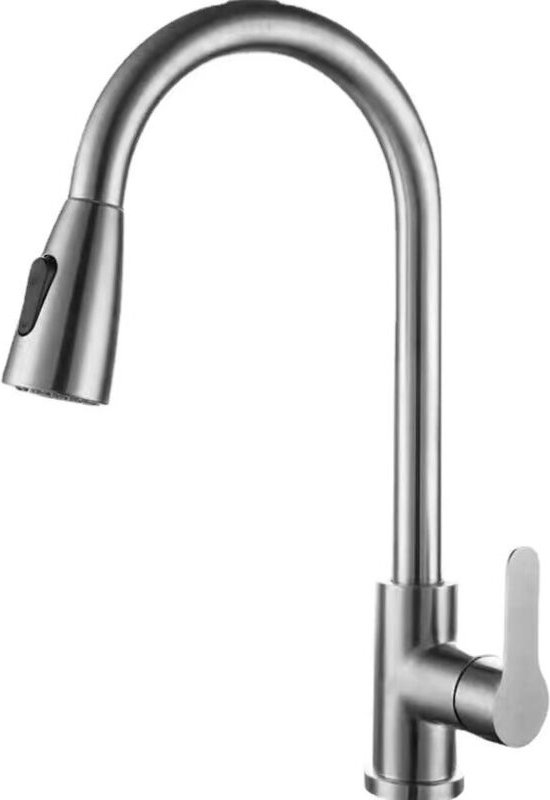 Arbeitsplatten-Mischbatterie, ausziehbare Küchenspüle aus Edelstahl 304, Durchfluss-Sprühkopf, Warm- und Kaltwasserhahn ...