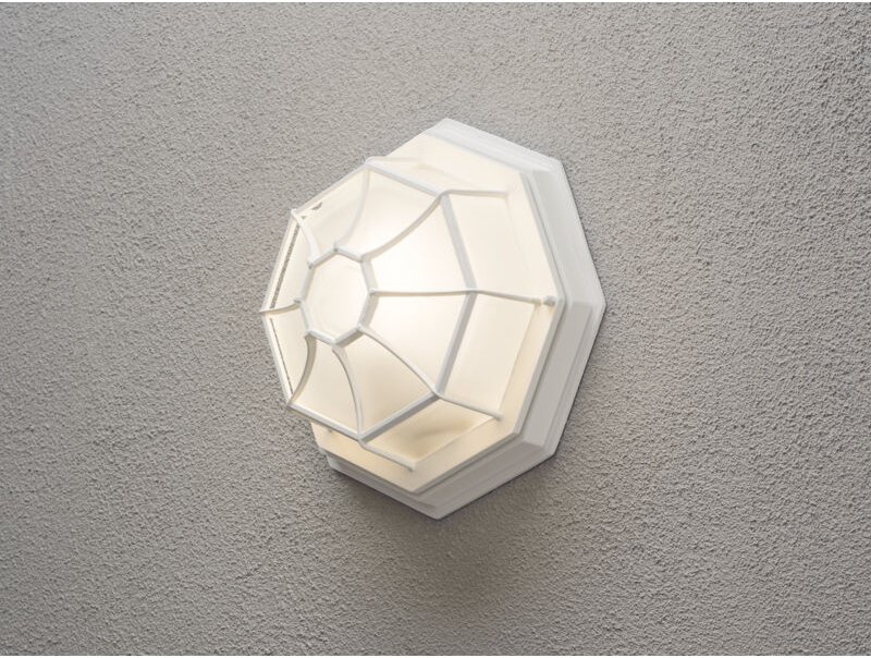 Konstsmide - Außenleuchte ø 27cm, Wandleuchte / Deckenleuchte weiß mit gefrostetem Acrylglas