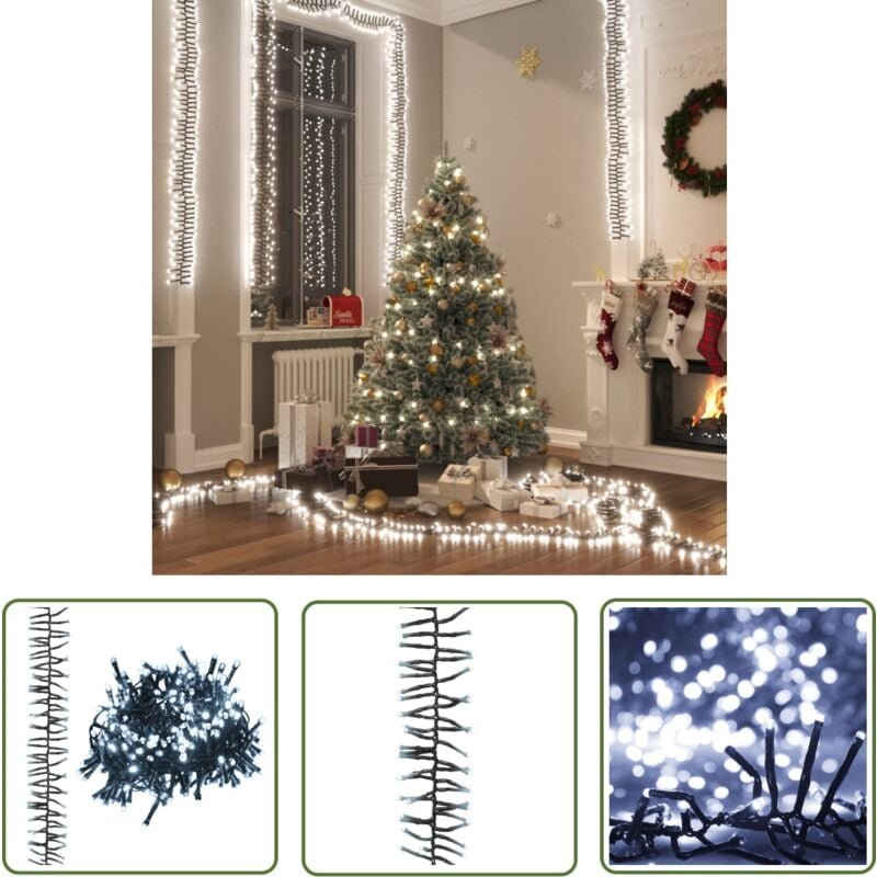 The Living Store LED-Lichterkette mit 2000 LEDs Kaltweiß 17 m PVC - Weihnachtsdeko - LED-Lichtringe - Lichterketten - In...