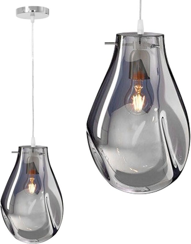 Toolight - hängelampe glas APP329-1CP silver