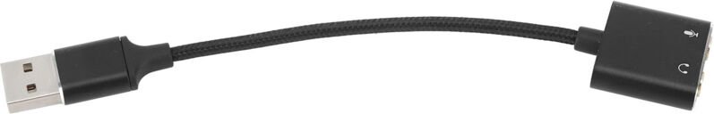 Schwarzer USB-Audioadapter aus Aluminiumlegierung, Plug & Play, USB-Soundkarte auf 3,5-mm-Klinkenanschluss für Desktop- ...