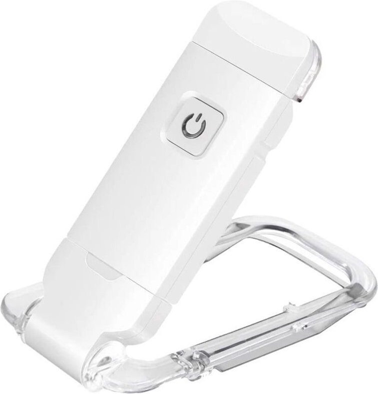 Wiederaufladbare USB-LED-Leselampe mit einstellbarer Helligkeit, Augenklemme, tragbarer Buchlampe, Lesezeichenlampe, 1 S...