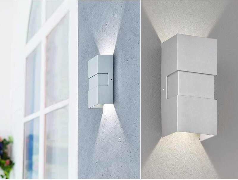 Fischer&honsel - led Außenwandleuchte oslo Silber mit Up and Down Licht - 7x15cm