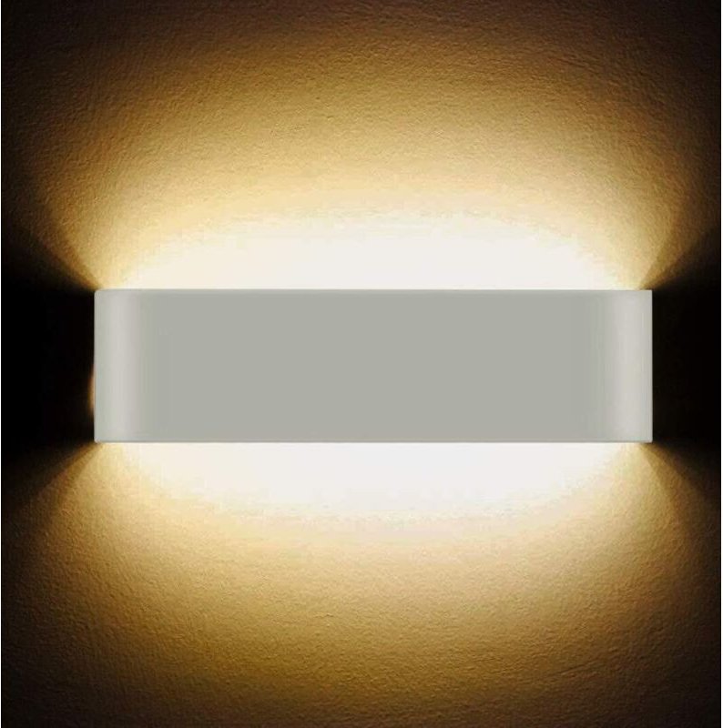 LED Wandlampe Modern Aluminium Innen Wandleuchte für Schlafzimmer Wohnzimmer Flur Treppen - 12w Warmweiß (Weiß)