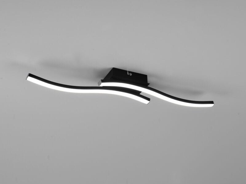 Trio Lighting - led Deckenleuchte route 2 flammig Metall Schwarz Neutralweiß, Breite 56cm