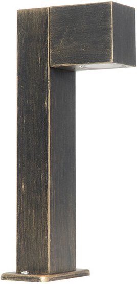 Qazqa - Industrielle stehende Außenlampe Antikgold 35 cm IP44 - Baleno