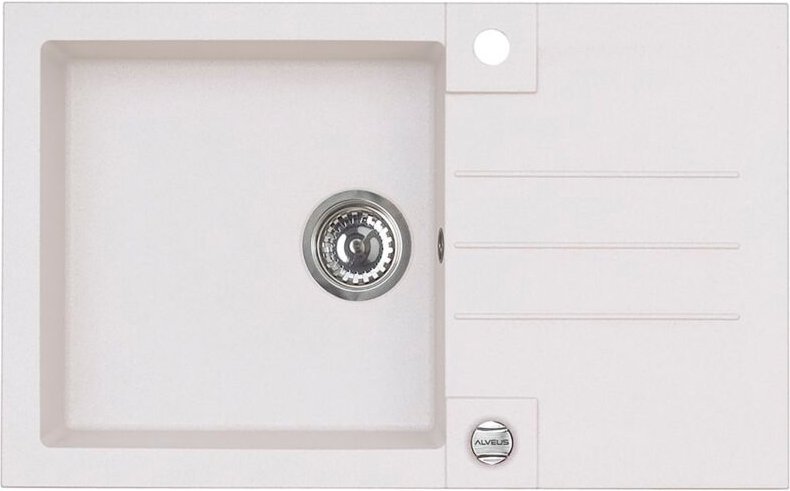 Thumbnail - Alveus - Rock - Granit-Spüle 78x48 cm, mit Ablaufsystembedienung, arctic 1090944