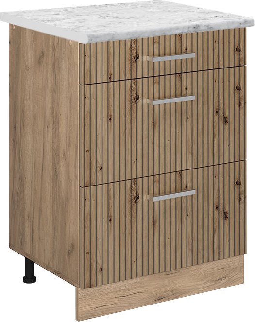 Vicco - Küchenunterschrank R-Line, Artisan-Eiche, 60 cm ap Marmor