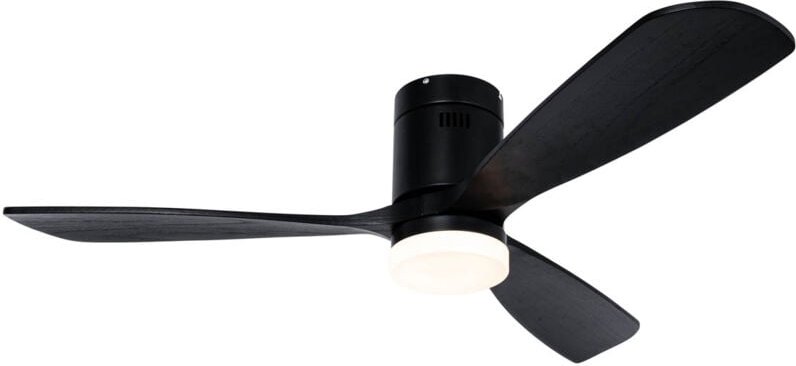 Smarter Deckenventilator schwarz 132cm inkl. led Dimmbar mit Fernbedienung - Sofia