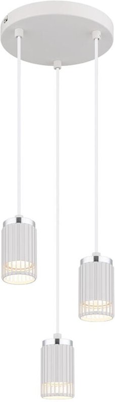 Hängelampe Esstischleuchte Wohnzimmerlampe Pendellampe 3 flammig weiß h 115 cm