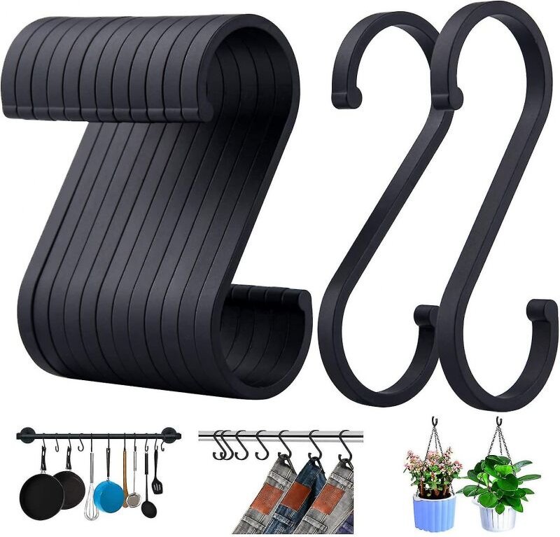 BEBUSINGOTO S-Haken für Handtuchhalter, 14er-Pack Aluminium-S-Haken, mit hängenden Töpfen und Pfannen, Pflanzen, Kaffeet...