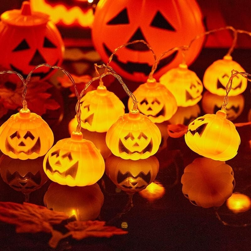 Thumbnail - Halloween, Halloween-Lichter, Halloween-Lichter, 6 m, 40 LEDs, Kürbis-Girlanden, Halloween, Garten, Kürbis-Lichter, Girl...