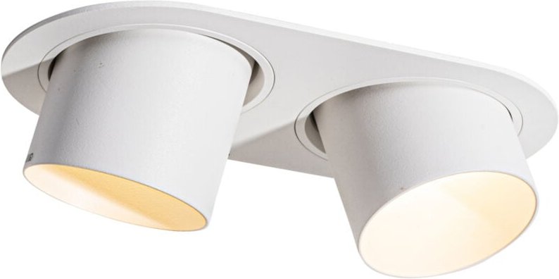 Runde Einbauleuchte weiß GU10 70mm schwenkbar 2-flammig - Installa