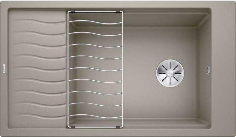 Elon xl 8 - Silgranitspüle, 86x50 cm, mit Zubehör, Tartufo 524877 - Blanco