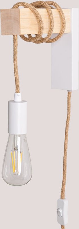 Wandlampe Tina Natural Weiss - Natur - Sklum