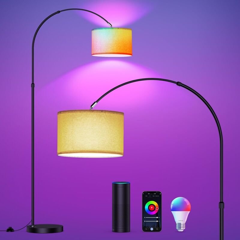 Modlicht - Intelligente Stehlampe, funktioniert mit Alexa und Google Home, rgb Stehleuchte dimmbar, Farbwechsel, für Par...