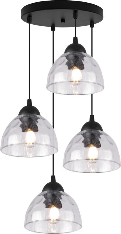 Venice Hängelampe 4 Flache, Klar Lampenschirme E27