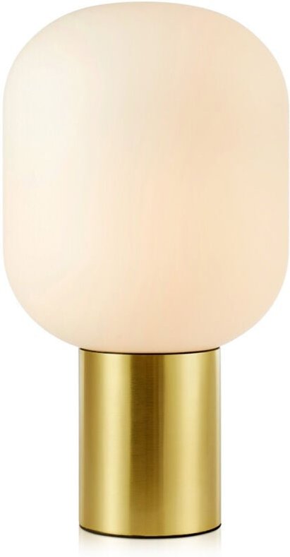 Brooklyn Tischlampe 1 Globe Light 44cm gebürstetes Messing, weiß - Markslojd