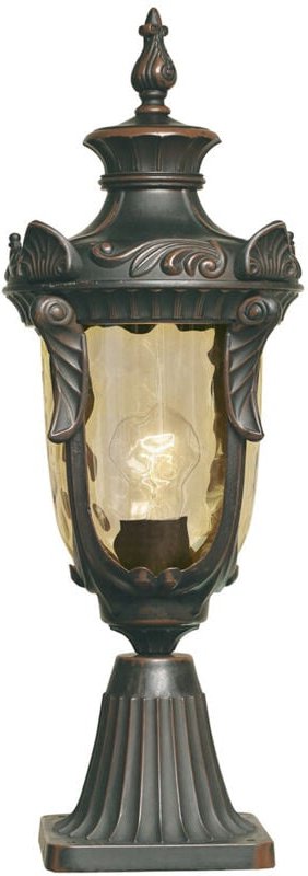 Sockel Laterne philadelphia Jugendstil mit Amberglas, Höhe 54cm