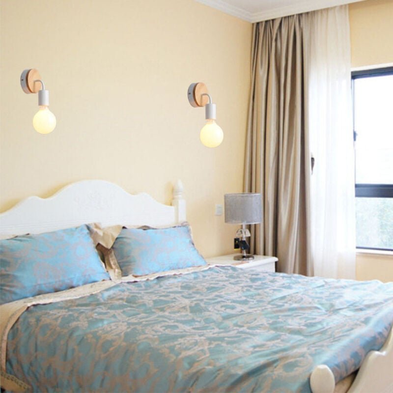 2 Stück Industrial Vintage Wandleuchte Innen Wandlampe Metall Wandspot Weiß Wandlicht E27 Flurlampe