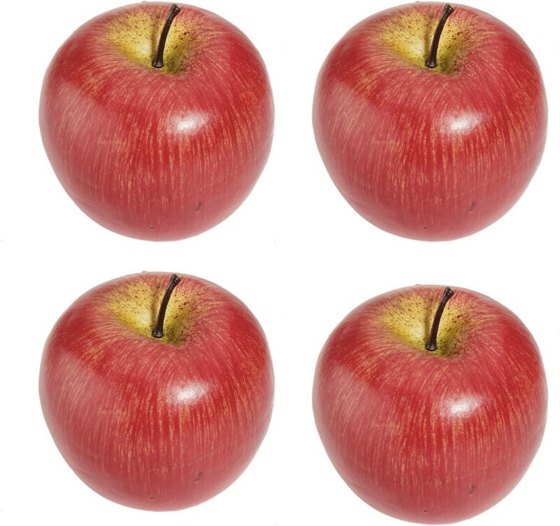 4 große künstliche rote Äpfel Dekofrüchte