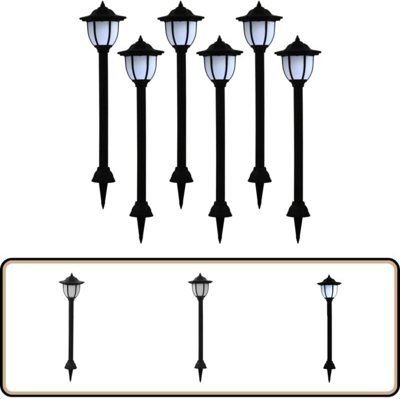 Thumbnail - Solar-Außenleuchten 6 Stk. led Schwarz - led Solarleuchte - Gartenbeleuchtung - Außenstehleuchte - Solar Lampen - Solarl...