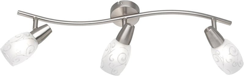 Trio Lighting - Deckenstrahler colmar 3-flammig Silber mit Dekorglas satiniert, Breite 56cm