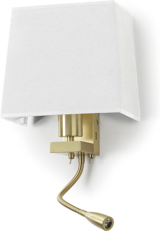 Wandleuchte Lesertilt Firenze Usb E27 60w+Led Smd 3w 240lm Cri80 3000k Mattgold
