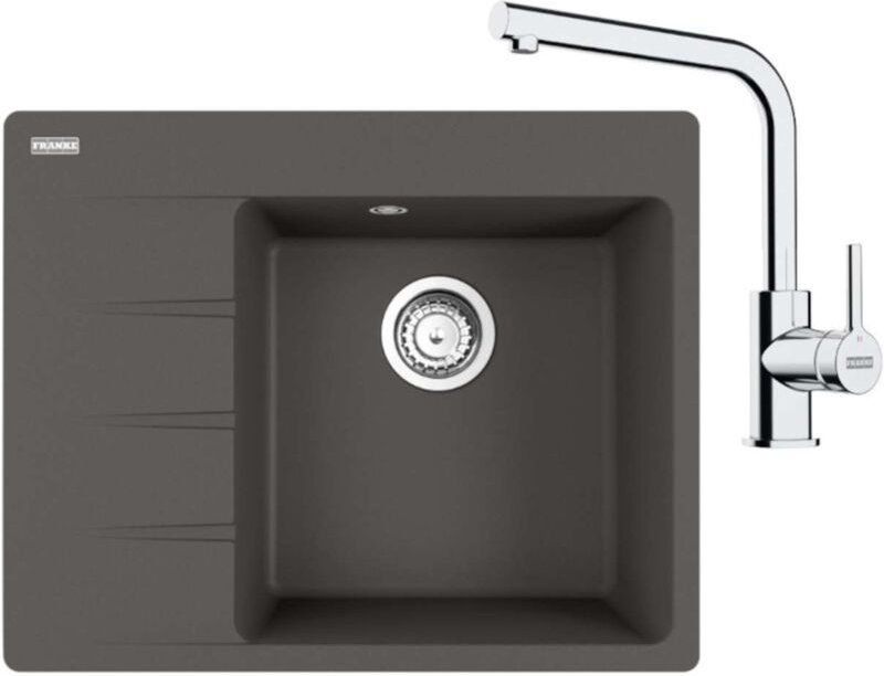 Franke - Sets - Küchenset G248ŠB, Fragranitespüle cng 611-62 TL/7 und Armatur fs 3230.031, Schiefer grau/Chrom 114.0720....