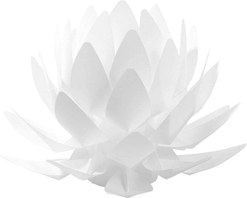 Beliani - Tischlampe Weiß 30 cm Blumenform Wasserlilie langes Kabel mit Schalter Kinderzimmer Beleuchtung Moderner Stil